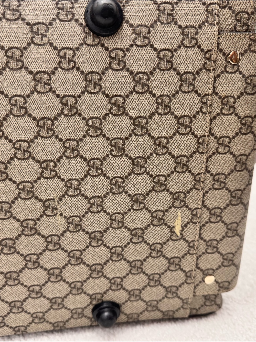 Gucci Beige/Brown Monogram Rolling Travel Duffel - Picture 10 of 16